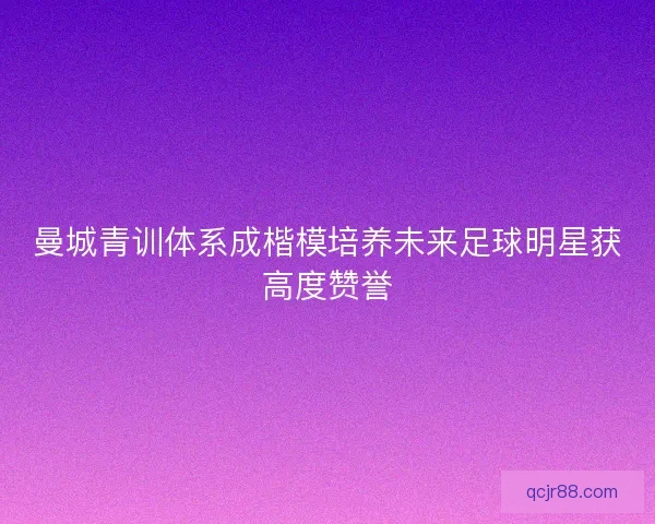 曼城青训体系成楷模培养未来足球明星获高度赞誉